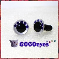 1 Pair  Purple and Pearl Dazzled Hand Painted Safety Eyes Plastic eyes